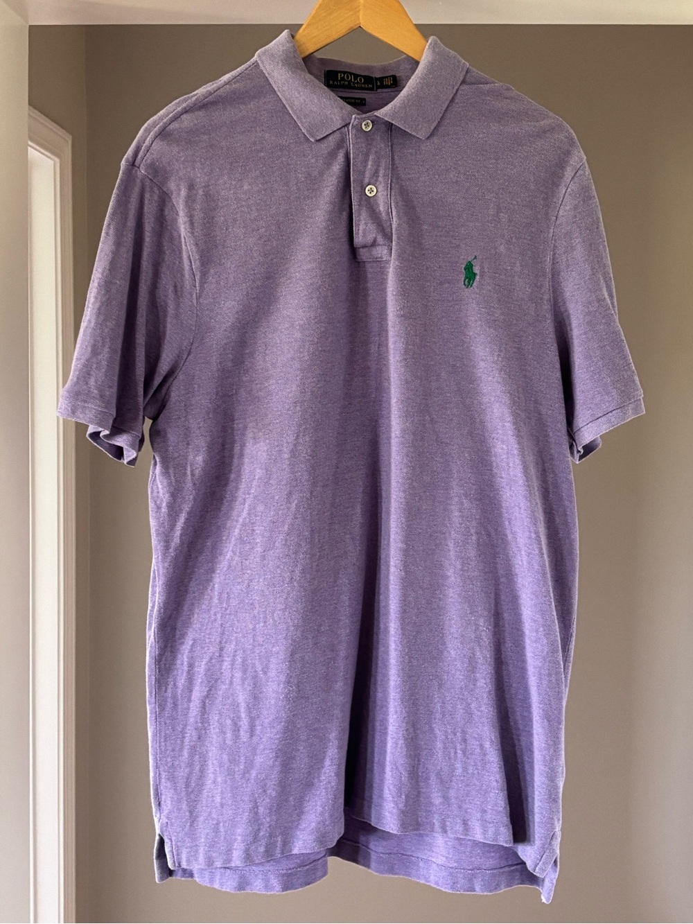 Polo by Ralph Lauren Men’s Purple Polo with Green Pony